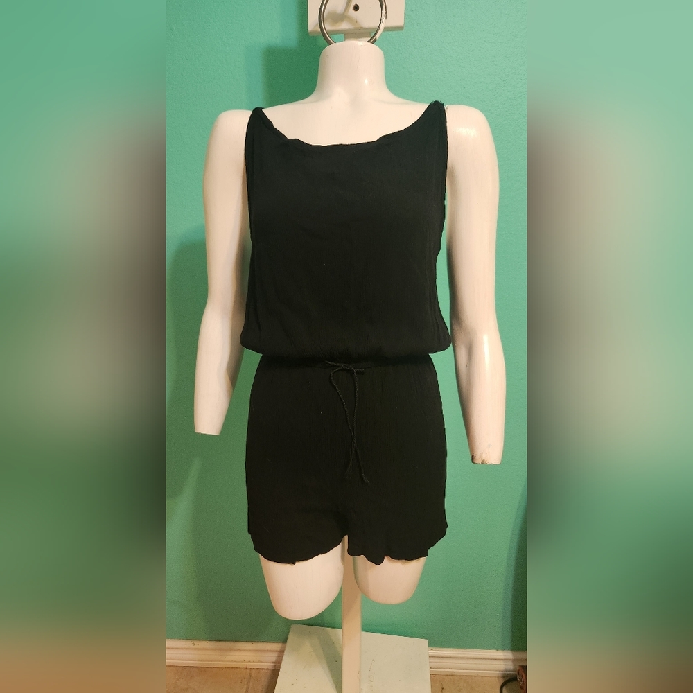 Womens size small black shorts romper